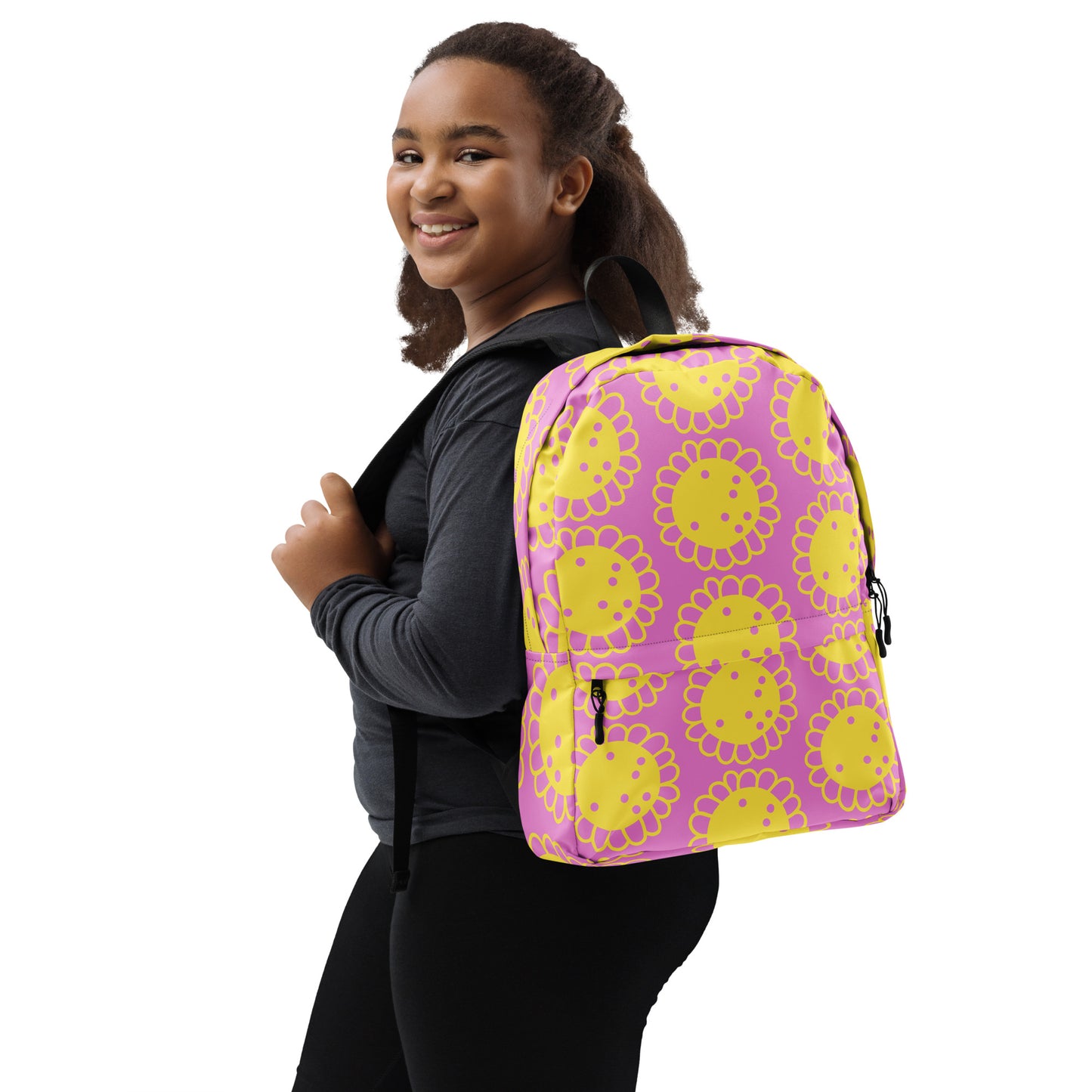 Pink and Yellow Sunflower Backpack